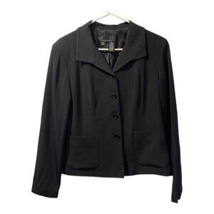 DKNY Essentials Charcoal Gray Blazer/Jacket Trouser Pant Suit Size 10 EUC #3532